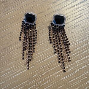 Express black and gold earrings